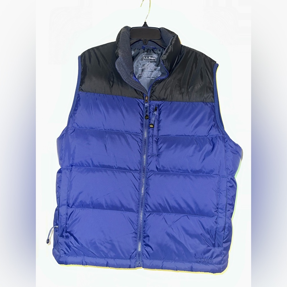 L.L. Bean Men's Black and Blue Quilted Vest